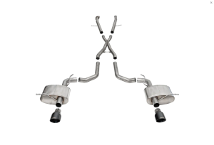 Dodge Durango SRT Performance Exhaust - Dual Rear Exit - CORSA Performance - Cat-Back Xtreme 4.5in Tips - Black PVD - `18-`25